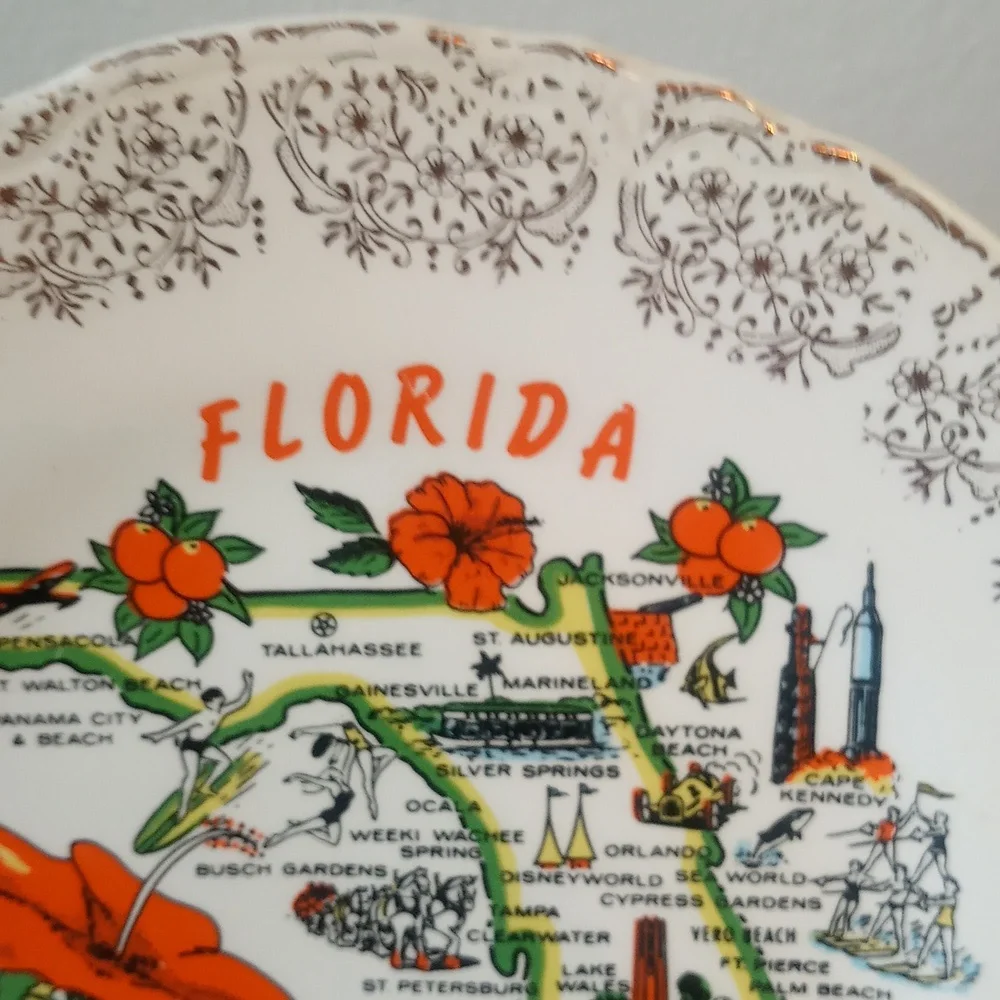 Vintage Souvenir Plate-USA-Florida - Picture 4 of 4